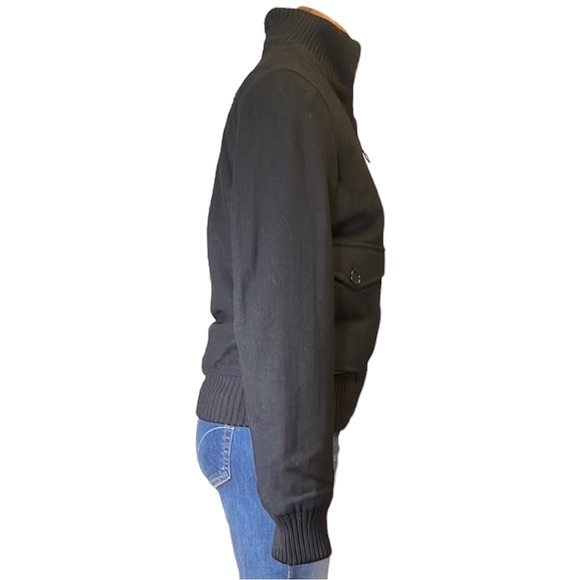 Theory Zip Up Knitted Wool Sweater Jacket, Black, Small - Picture 12 of 16